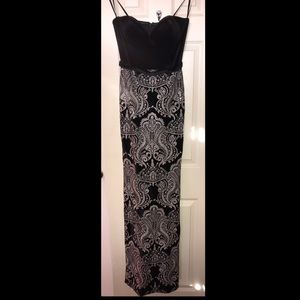 Strapless felt prom dress